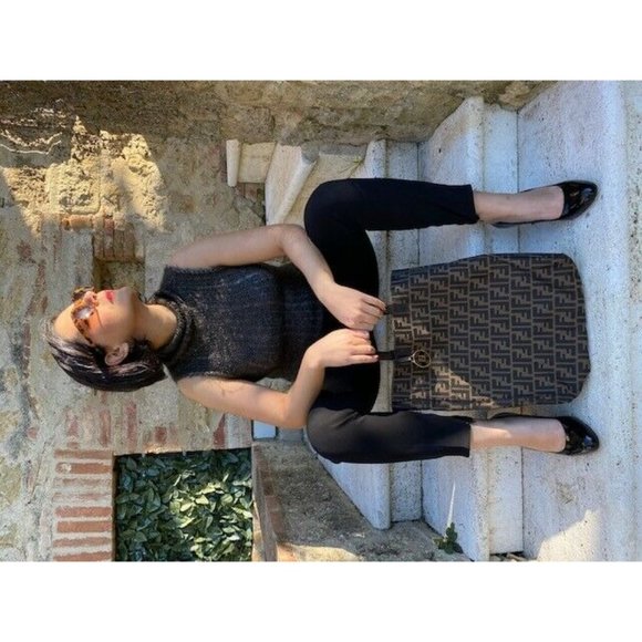 Trussardi Jeans Sleeveless Turtleneck Metallic Dar - Picture 11 of 11